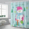 Weihnachts-Digitaldruck ungelochter Duschvorhang